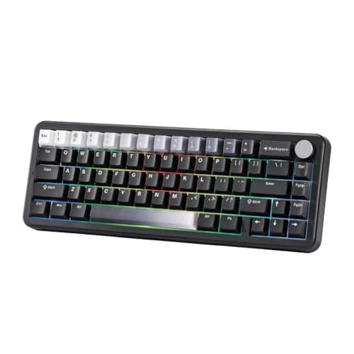 VAFprGzCn Wireless Mechanical Gaming Keyboard Tri Mode Hot Swappable Gasket Mounted Compatible with B68(Black)