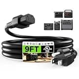 UL Listed Power Station Charging Cable, 15A 125V 14 AWG IEC C13 AC Power Supply Cord for EcoFlow Delta/River Series, Jackery Explorer 3000/2000/1500/1000 Pro, BLUETTI, Anker, Segway, 9FT