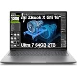HP ZBook X G1i Mobile Workstation AI Laptop (16" FHD+, Intel 16-Core Ultra 7 265H, NVIDIA RTX PRO 1000 Blackwell 8GB, 64GB DDR5 RAM, 2TB SSD), FP, 3-Yr WRT, Wi-Fi 7, Win 11 Pro (Next Gen Zbook Power)