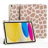 Ouinice Case for iPad 11th Generation A16 11 Inch (2025), iPad 10th Generation 10.9-inch Case 2022, Full Protective Folio Shell Cover with Pencil Holder, Trifold Stable Stand, Brown Giraffe
