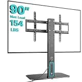 Pegzone Universal TV Stand Swivel with Power Outlet for 43-90'' TVs, Holds 154 lbs, Height Adjustable Large Table Top TV Stand, VESA MAX 600x400mm