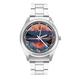 FodPand Analog Men Stainless Steel Band Watch Big Face Silver Wristwatch