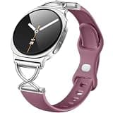 Getino Thin Bands Compatible with Samsung Galaxy Watch 8 Band 40mm 44mm/Galaxy Watch 8 Classic Band 46mm, Breathable Narrow Slim Soft Silicone Sport Strap for Samsung Watch Bands Women, Smoke Violet