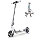 isinwheel S4 Electric Scooter for Kids Ages 6-14, 200W Foldable Kids Electric Scooter with 3 Speeds (5/8/12 Mph), LED Display, Colorful Lights, Gift for Kid