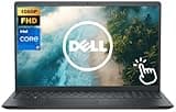 Dell 15.6" FHD Touchscreen Laptop Computer, 16GB RAM 1.5TB Storage (1TB SSD+512GB External), Intel Core i7-1355U 10-Core Processor, SD Card Reader, Windows 11, Carbon Black