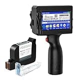 Phezer P15 Handheld Inkjet Printer for Flat Surface 0.5 Inch Nozzle for QRCode Barcode Production Date Time Logo Batch Number Print On Glass Bag Carton Box Wood Cloth Plastic Cable (25 Languages)