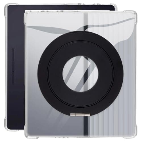 OAGELIM Case and Stand Holder Compatible with Hanvon Clear 7 Turbo+ 7.0 2024 Protective Cover with Adjustable Desktop Handle Bracket(Clear + Black)