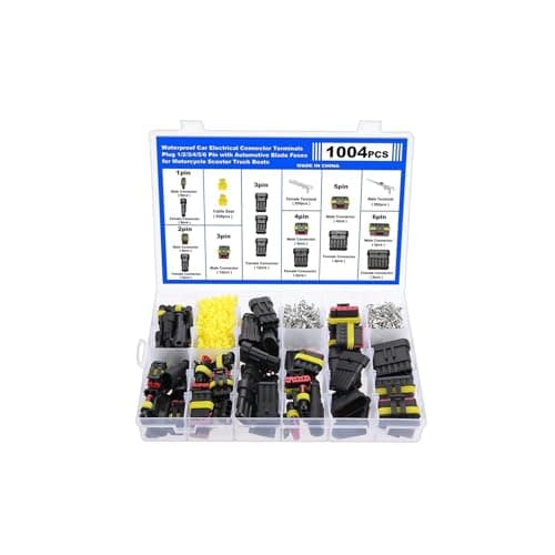 1004Pcs Automotive Waterproof Wire Connectors - Male/Female 1/2/3/4/5/6 Pin - for Cars, Motorcycles & Boats - 22-16