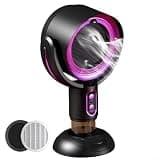 Portable Desktop Range Hood USB Powered Smoke Extractor Adjustable Tabletop Fan Quiet Oil Mist Collector for Hot Pot Fume Remover Small Kitchen Ventilation Cordless(Black purple)