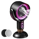 Portable Desktop Range Hood USB Powered Smoke Extractor Adjustable Tabletop Fan Quiet Oil Mist Collector for Hot Pot Fume Remover Small Kitchen Ventilation Cordless(Black purple)