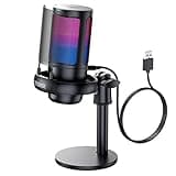 Gaming Microphone for PC: USB Mic for Podcasts Videos & Streaming - Condenser Mic with Quick Mute & Pop Filter - RGB Microphone Gift for Gamer boys - Compatible with PS4/5 & Computer & Laptop