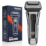 PRITECH Foil Shaver for Men, Electric Razor with Tight Foil Technology, Skin-Friendly Design, Easy Blade Replacement, Cordless Rechargeable with Pop-Up Trimmer, LED Display,Waterproof