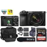 Sony a6700 Mirrorless Camera with 18-135mm f/3.5-5.6 Lens, 43 Wide Angle, 26MP APS-C Sensor | AI Autofocus + Extra Battery + 128GB Card + Camera Case