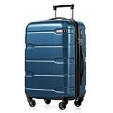 Coolife Carry On Luggage 22x14x9 Airline Approved Hardside PC+ABS Suitcase with TSA Lock, Lightweight Rolling Travel Luggage with Spinner Wheels(Caribbean Blue, 20in)