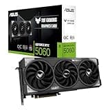 ASUS TUF Gaming NVIDIA GeForce RTX 5060 8GB GDDR7 OC Edition Graphics Card, (PCIe 5.0, HDMI/DP 2.1, 3.1-Slot, Military-Grade Components, Protective PCB Coating, Axial-tech Fans), 3 Year Warranty