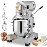 VEVOR Commercial Food Mixer 10Qt, Commercial Mixer with 3 Adjustable Speeds, 550W Dough Mixer,Commercial Stand Mixer with Stainless Steel Bowl
