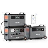 OSCAL Powermax 6000W(9000W Peak) Portable Solar Power Station, 10800Wh LiFePO4 Battery(with 2x3600Wh Expansion Battery Pack), 2400W Solar Charging Generator for Camping, RV, Home Backup