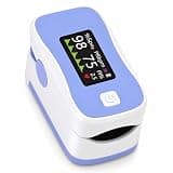 Zylliummu Fingertip Pulse Oximeter, Purple, Digital Display, SpO2 and Pulse Rate Monitor, Portable with Lanyard and AAA Batteries