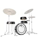 Beatello 418 Travel Drum Kit, 4-Piece, Wooden Shells, Compact Shell Pack, Portable Club Set, 18x4 Kick, 10x3.5 & 13x3.5 Toms, 12x3.5 Snare