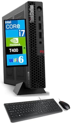 Lenovo ThinkStation Workstation Mini Desktop (Intel i7-14700, T400 4GB, 16GB DDR5, 1TB PCIe SSD, WiFi 6, Bluetooth 5.3, 300W PSU, RJ-45, 3 mini Display Port, Win 11 Home) (Renewed)
