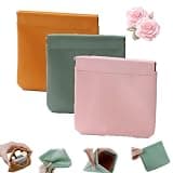 KDGENG Organizer Pouch Waterproof, Leather Organizer for Inside Large Makeup Bag,Personalized Snap Closure Leather OrganizerPouch,Mini No Zipper Self-Closing Pocket Cosmetic Bag (#A)