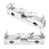 Omquot Drum Set Iron Clamp Bracket for Cowbell Accessories, Professional Drum Kit Accessories for Enthusiasts, 12cm Connecting Rod, Silver