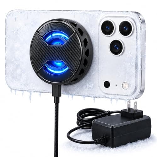 TEICKLE Magnetic Phone Cooler, 15W Fast Wireless Charger with Semiconductor Cooling Fan, RGB LED Phone Radiator Compatible with iPhone MagSafe Series, Android Phones, Tablets and iPad (Black)