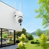 4-Pack,WiFi Camera with 360 Pan Tilt, Auto Tracking Night Vision Two Way Audio Motion Detection App Control Plug in Indoor Outdoor Camera 2.4GHz WiFi Card Storage