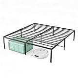 Sweetcrispy Queen Size 18 Inch Platform Bed Frame, Heavy Duty Metal Foundation Frame, Noise-Free Sturdy Steel Slats, Underbed Storage, No Box Spring Needed, Quick Setup