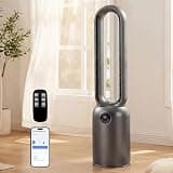 MOMOKOVA 36" Bladeless Tower Fan for Bedroom, Powerful 26ft/s Airflow, 24 Speeds, 90° Oscillation, 12H Timer, Standing Fans with Remote, Quiet Bladeless Cooling Fan for Home Office Room, Dark Grey