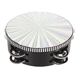 6 Inch Tambourines Double Row, Reflective Hand Held Drum for KTV Concerts Parties, Polished Stainless Steel Jingle Bells with Smooth Edges for Adults and Kids