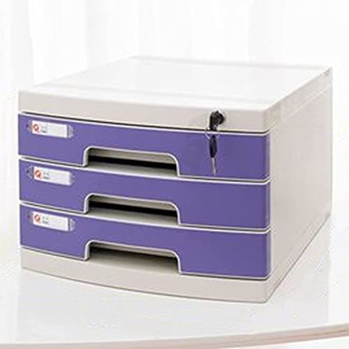SDVantage Vertical File Cabinet A4 Folder Storage Box with Lock Drawer Type Multi-Layer File Cabinet Home Filing Furniture,Purple39.2X31.5X29.3Cm