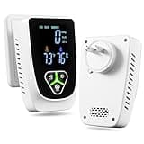 5-in-1 Plug-in Home Sensor with LCD Display, Temperature Humidity Detection, Sound & Light A-lert, Bilingual Voice Prompt for Household Use