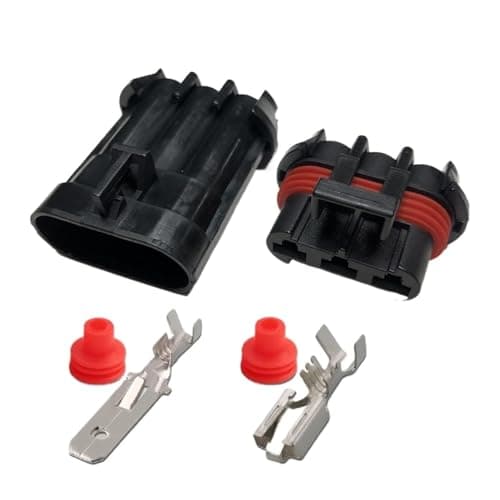 AICNRUT 2Pin 3 Automobile Electronic Fan 6.3mm Water Tank Radiator Connector High Current Harness Terminal Sheath(2p,1sets) (3p,5sets)