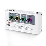 Bolanle PH400 4-Channel Headphone Amplifier with High Output Power, 8-Output Headphone Splitter (4x 3.5mm & 4x 6.35mm), Mono/Stereo Switch,Drives up to 250Ω Headphones for Studio, Band, Home Recording