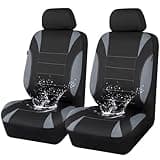 CAR PASS Waterproof Car Seat Covers Front Seats Only with 5mm Composite EVA, Neoprene Car Seat Cover with Separate Headrest Cover, Quick Setup Universal Fit for Car SUV Trucks,Airbag Compatible(Gray
