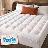 Niagara Sleep Solution Cloud-Like Twin Mattress Topper - 100% Cotton Top Mattress Pad for Back Pain Relief - Breathable & Naturally Cooling for Hot Sleepers, White