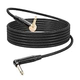 CERRXIAN 1.8M/6FT 3.5mm TS Mono Right Angle Male to 6.35mm TS Mono Right Angle Male Audio Cable, 3.5mm to 6.35mm Audio Leather Textured Cord,for Electric Guitar, Mixer, Amplifier, Speaker