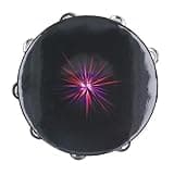Omquot 10" Portable PET Double Row Bell Tambourine for Group Accompaniment Kids - Rays (Black Hole Radius)