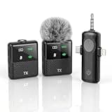 DORNLAT Wireless Lavalier Microphone, 3 in 1 Plug Play Lapel Mic for iPhone/Android/Camera, Noise Cancelling, Mini Compact Lavalier Mic for Vlog, YouTube, TikTok, Live Streaming, Record Interview