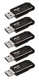 PNY 32GB Attaché 4 USB 2.0 Flash Drive, Black, (Pack of 5)