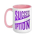 Purple Success Only Purple Graphic Ceramic Mug, Pink/White, 15oz