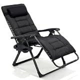 Portable Zero Gravity Chair with Ergonomic Design, 440 lbs Capacity – Folding Lounge Chair with Side Tray and Cushion