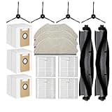Replacement Accessories Kit for BOTLUXE E10+ Robot Vacuum:2 Main Brush 3 Dust Bags 4 HEPA Filters 3 Mop Pads 4 Side Brushes
