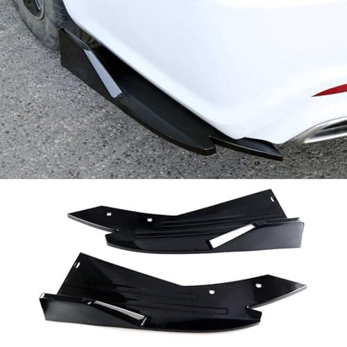 Car Rear Bumper Lip Spoiler for Audi S4 B9 2016 2017 2018 2019 2020 2021 2022 2023 2024 2025, 2 Pcs Rear Corner Rear Llip Diffuser Spoiler Side Fin Scratch Protector, Car Accessories,Black