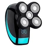 Electric Head Shaver for Bald Men, 5D Floating Razor, IPX7 Waterproof, 80-Min Runtime, Multi-Functional Digital Display, Includes Cleaning Brush & 4 Accessories, 3.5 x 2.5 in