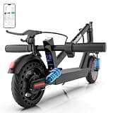 Aovowheel Electric Scooter Adults, Foldable 8.5" Solid Tires E Scooter with Dual Suspension, 19 Mph, 350W Motor, Kick Scooters Max 16 Miles Long Range for Commuting, Electric Scooter for Adults
