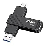 KEXIN Dual USB C Thumb Drive 256GB up to 1000MB/s Flash Drive with Type-C and USB-A Connectors USB 3.2 Gen 2 USB Drive 256G Swivel Memory Stick for iPhone 15/16/17, Smartphone, Tablet, Laptop