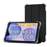BYANDBY Tablet 7 inch Android 15.0 Tablet, 8GB+32GB ROM (1TB Expand), Quad-Core, WiFi, GMS, Dual Camera, Educational, Games (Black)