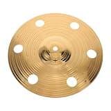 Garneck 10-inch Alloy Hand Cymbal with Perforated Holes, Short Decay and Smooth Edges, Golden Crash Cymbal for Electronic Music Practice and Beginner Drum Kits